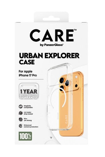 PanzerGlass CARE by ® Flagship Case Transparent Urban Explorer w. White MagSafe iPhone 17 Pro
