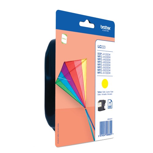 Brother LC-223YBP Ink cartridge yellow Blister, 550 pages ISO/IEC 24711 5.9ml for Brother DCP-J 562/MFC-J 4420/MFC-J 5320