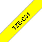Brother TZE-C31 DirectLabel black on yellow Laminat 12mm x 5m for Brother P-Touch TZ 3.5-18mm/6-12mm/6-18mm/6-24mm/6-36mm