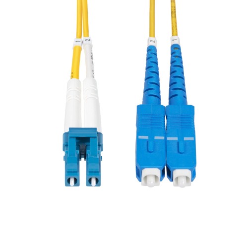 StarTech.com 3m (9.8ft) LC to SC (UPC) OS2 Single Mode Duplex Fiber Optic Cable, 9/125µm, 100G, Bend Insensitive, Low Insertion Loss - LSZH Fiber Jumper Cord