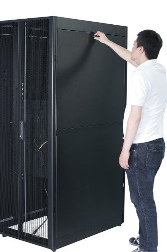 APC Easy Rack, 42U, Black, With Roof, Castors, Feet, 4 Brackets, and Side Panels, No Bottom, 1991H x 600W x 800D mm