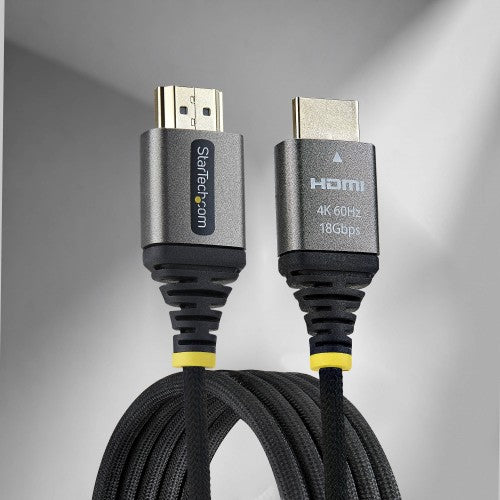 StarTech.com 1m (3ft) Premium Certified High Speed HDMI Cable, Ultra Flexible HDMI Cable, 4K 60Hz/1440p 144Hz w/HDR10/ARC, 18Gbps, High Flex Braided HDMI Cord
