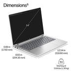 HP ProBook 4 G2iR 14 Next Gen AI PC Copilot+ PC Intel Core Ultra 5 226V Laptop 35.6 cm (14") WUXGA 16 GB LPDDR5x-SDRAM 256 GB SSD Wi-Fi 7 (802.11be) Windows 11 Pro Silver