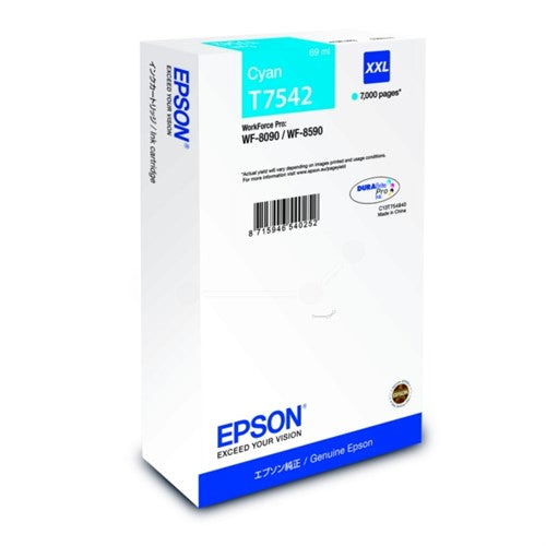 Epson C13T75424N/T7542 Ink cartridge cyan, 7K pages ISO/IEC 24711 69ml for Epson WF 8090