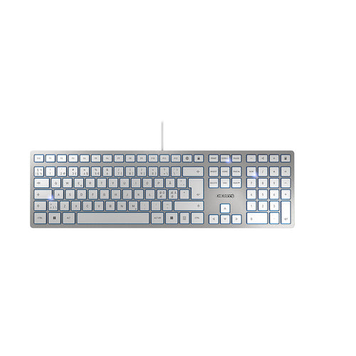 CHERRY KC 6000 SLIM keyboard Universal USB QWERTY Nordic Silver, White