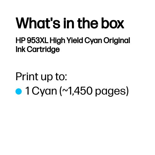 HP F6U16AE/953XL Ink cartridge cyan high-capacity, 1.45K pages 18ml for HP OfficeJet Pro 7700/8210/8710
