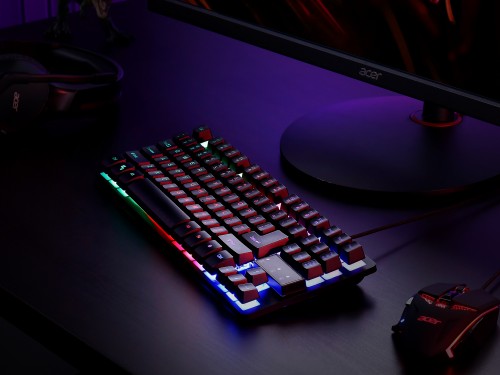 Acer Nitro Gaming Keyboard, NKW120, TKL 80%, Mechanical Key Switch, 3-Zone RGB, USB Standard, Black