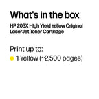 HP CF542X/203X Toner cartridge yellow high-capacity, 2.5K pages ISO/IEC 19798 for HP Pro M 254