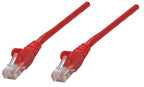 Intellinet Network Patch Cable, Cat6, 0.25m, Red, CCA, U/UTP, PVC, RJ45, Gold Plated Contacts, Snagless, Booted, Lifetime Warranty