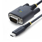 StarTech.com 6.6ft (2m) USB-C to Null Modem Serial Adapter Cable, COM Retention, FTDI, Type-C to Female DB9 RS232, Status LEDs, Interchangeable DB9 Screws and Nuts