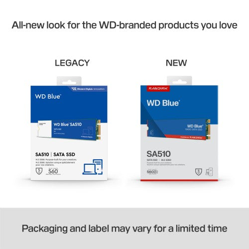 Western Digital Blue WD ™ SA510 SATA SSD M.2 2280 POWERED BY SANDISK 250 GB