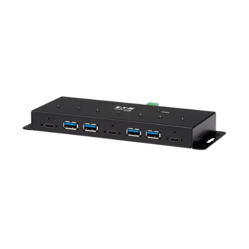 Tripp Lite U460-4A3C-IND Industrial 7-Port USB-C Hub, USB 3.x Gen 2 (10Gbps), 4x USB-A & 3x USB-C Ports, 15Kv ESD Immunity, 2Kv Surge