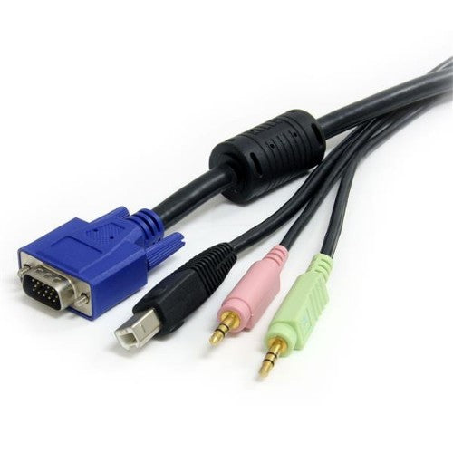 StarTech.com 10 ft 4-in-1 USB VGA KVM Cable with Audio and Microphone