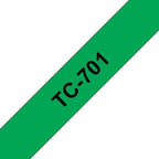 Brother TC-701 DirectLabel black on green 12mm x 7,7m for Brother P-Touch TC 9-12mm