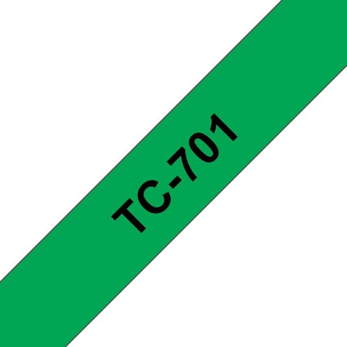 Brother TC-701 DirectLabel black on green 12mm x 7,7m for Brother P-Touch TC 9-12mm