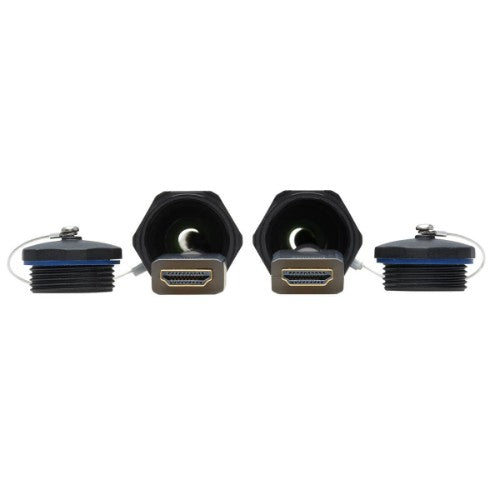 Tripp Lite P568FA-50M-W High-Speed Armored HDMI Fiber Active Optical Cable (AOC) with Hooded Connectors - 4K @ 60 Hz, HDR, IP68, M/M, Black, 50 m (164 ft.)