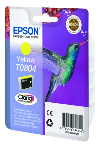 Epson C13T08044011/T0804 Ink cartridge yellow, 620 pages ISO/IEC 24711 7,4ml for Epson Stylus Photo P 50/PX/PX 730/R 265