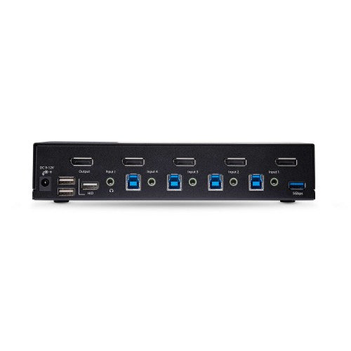 StarTech.com 4-Port DisplayPort KVM Switch, 8K 60Hz / 4K 144Hz, Single Display, DP 1.4, 2x USB 3.0 Ports, 4x USB 2.0 HID Ports, Push-Button & Hotkey Switching, TAA Compliant - OS Independent, Metal Housing