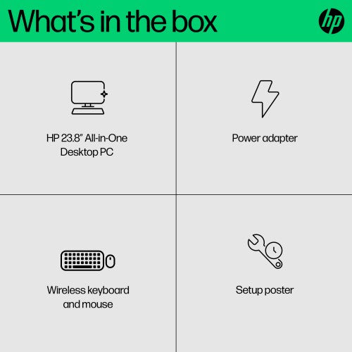 HP All-in-One 24-cr0046na Intel® Core™ i5 i5-1335U 60.5 cm (23.8") 1920 x 1080 pixels All-in-One PC 8 GB DDR4-SDRAM 1 TB SSD Windows 11 Home Wi-Fi 6 (802.11ax) White