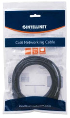 Intellinet Network Patch Cable, Cat6, 3m, Black, CCA, U/UTP, PVC, RJ45, Gold Plated Contacts, Snagless, Booted, Lifetime Warranty