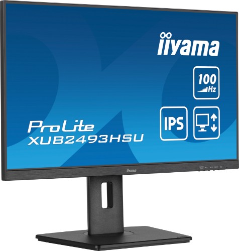iiyama 24” IPS technology panel with USB hub and 100Hz refresh rate and 150mm height adjustable stand