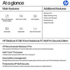 HP EliteBook 6 G1iR Wolf Pro Security Edition Intel Core 5 120U Laptop 35.6 cm (14") WUXGA 16 GB DDR5-SDRAM 512 GB SSD Wi-Fi 6E (802.11ax) Windows 11 Pro Silver