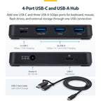 StarTech.com 4-Port USB-C and USB-A Hub, 5Gbps, Self-Powered, 2-in-1 USB-C and USB-A Host Cable, 1x USB-C and 3x USB-A (1x BC 1.2), 36W Power Adapter Included