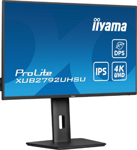 iiyama ProLite 27’’ IPS panel technology, ultra slim monitor featuring 4K resolution, Dynamic Power Saving (DPS) and height adjustable stand
