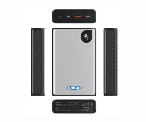 Origin Storage OSPB-100W power bank Lithium-Ion (Li-Ion) 20000 mAh Silver