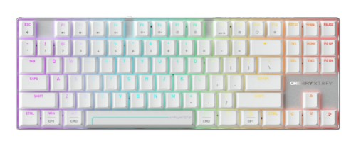 CHERRY MX 8.2 Pro TMR Wireless keyboard Gaming USB + RF Wireless + Bluetooth QWERTY US International Silver, White