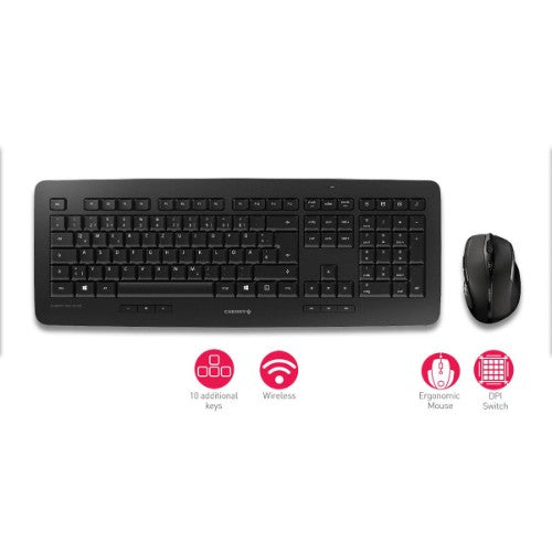 CHERRY DW 5100 keyboard Mouse included Home RF Wireless Czech, Slovakian Black