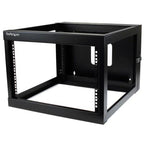 StarTech.com 4-Post 6U Hinged Wall-Mount Network Rack, 19" Open Frame Server Rack with 19.8in Mounting Depth, Wall Mount Swing Out Data Rack for IT / AV / Patch Panel / Computer Equipment