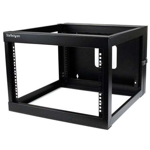 StarTech.com 4-Post 6U Hinged Wall-Mount Network Rack, 19" Open Frame Server Rack with 19.8in Mounting Depth, Wall Mount Swing Out Data Rack for IT / AV / Patch Panel / Computer Equipment