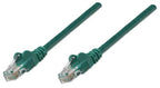 Intellinet Network Patch Cable, Cat5e, 1m, Green, CCA, U/UTP, PVC, RJ45, Gold Plated Contacts, Snagless, Booted, Lifetime Warranty