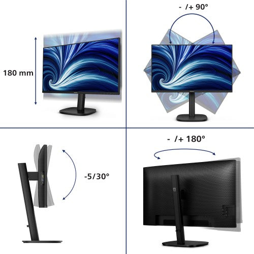 Philips 3000 series 24B2U3301D/00 computer monitor 61.2 cm (24.1") 1920 x 1200 pixels WUXGA LCD Black