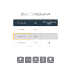 StarTech.com USB C to DisplayPort Adapter - 4K 60Hz/8K 30Hz - USB Type-C to DP 1.4 HBR2 Adapter Dongle - Compact USB-C (DP Alt Mode) Monitor Video Converter - Thunderbolt 3 Compatible - White