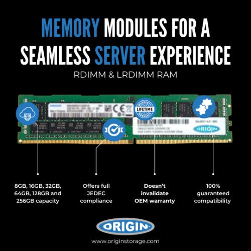 Origin Storage 16GB DDR3 1600MHz RDIMM 2Rx4 ECC 1.35V
