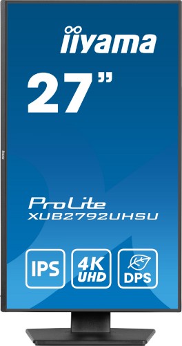 iiyama ProLite 27’’ IPS panel technology, ultra slim monitor featuring 4K resolution, Dynamic Power Saving (DPS) and height adjustable stand