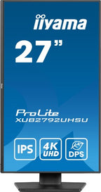 iiyama ProLite 27’’ IPS panel technology, ultra slim monitor featuring 4K resolution, Dynamic Power Saving (DPS) and height adjustable stand