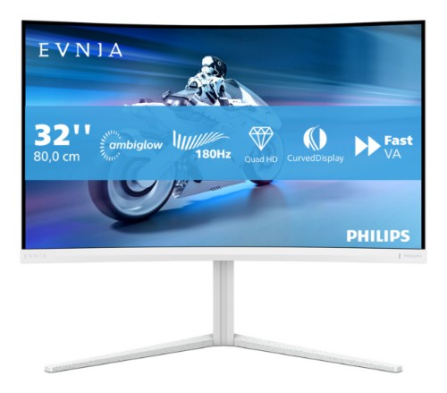 Philips Evnia 5000 32M2C5501/00 computer monitor 80 cm (31.5") 2560 x 1440 pixels Quad HD LCD White