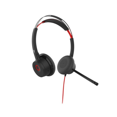 V7 HU621 Premium Headset - Noise Cancellation - ENC Mic - ANC -USB-A/C - Black
