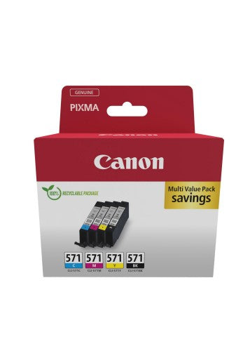 Canon 0386C008/CLI-571 Ink cartridge multi pack Bk,C,M,Y Blister 7ml Pack=4 for Canon Pixma MG 5750/7750