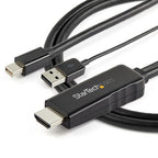 StarTech.com 6ft (2m) HDMI to Mini DisplayPort Cable 4K 30Hz - Active HDMI to mDP Adapter Converter Cable with Audio - USB Powered - Mac & Windows - Male to Male Video Adapter Cable