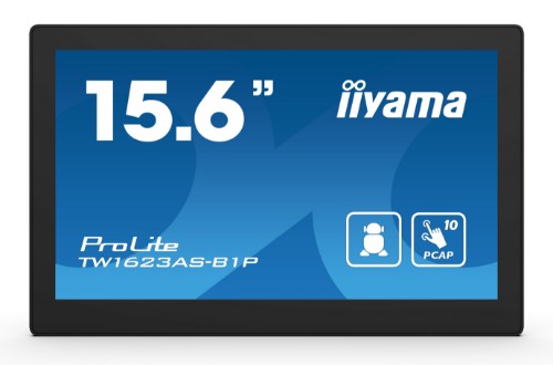 iiyama TW1623AS-B1P computer monitor 39.6 cm (15.6") 1920 x 1080 pixels Double Full HD Touchscreen Black