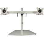 StarTech.com Dual Monitor Stand - Ergonomic Free Standing Dual Monitor Desktop Stand for two 24" (17.6lb/8kg) VESA Mount Displays - Synchronized Height Adjustable - Double Monitor Pole Mount - Silver