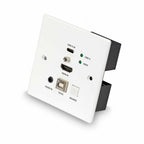 Lindy 150m Cat.6 HDMI 4K60 & Type C HDBaseT UK Wall Plate KVM Extender, Transmitter