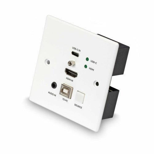 Lindy 150m Cat.6 HDMI 4K60 & Type C HDBaseT UK Wall Plate KVM Extender, Transmitter