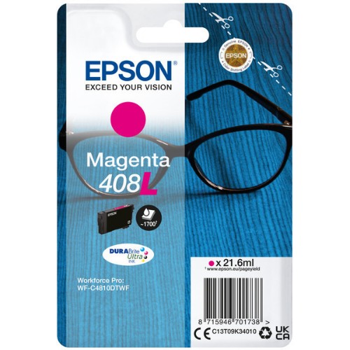 Epson C13T09K34010/408L Ink cartridge magenta high-capacity, 1.7K pages 21.6ml for Epson WF-C 4810