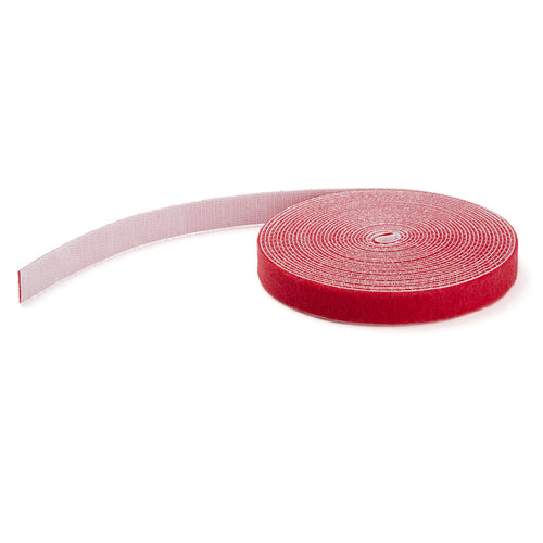 StarTech.com 100ft (30.5m) Hook and Loop Roll, Red, Cut-to-Size Reusable Cable Ties, Bulk Industrial Wire Fastener Tape, Adjustable Fabric Wraps, Reusable Self Gripping Cable Management Straps