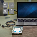 StarTech.com SATA to USB-C Cable, USB 10Gbps to 2.5in and 3.5in SATA I II III Hard Drive Adapter, External Converter for SSD or HDD Data Transfer